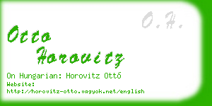 otto horovitz business card